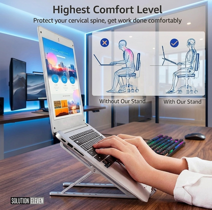 Premium Aluminum Laptop Stand + FREE POUCH