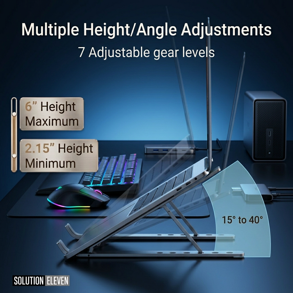 Premium Aluminum Laptop Stand + FREE POUCH