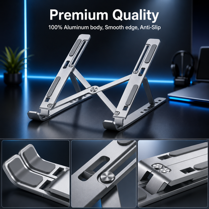 Premium Aluminum Laptop Stand + FREE POUCH